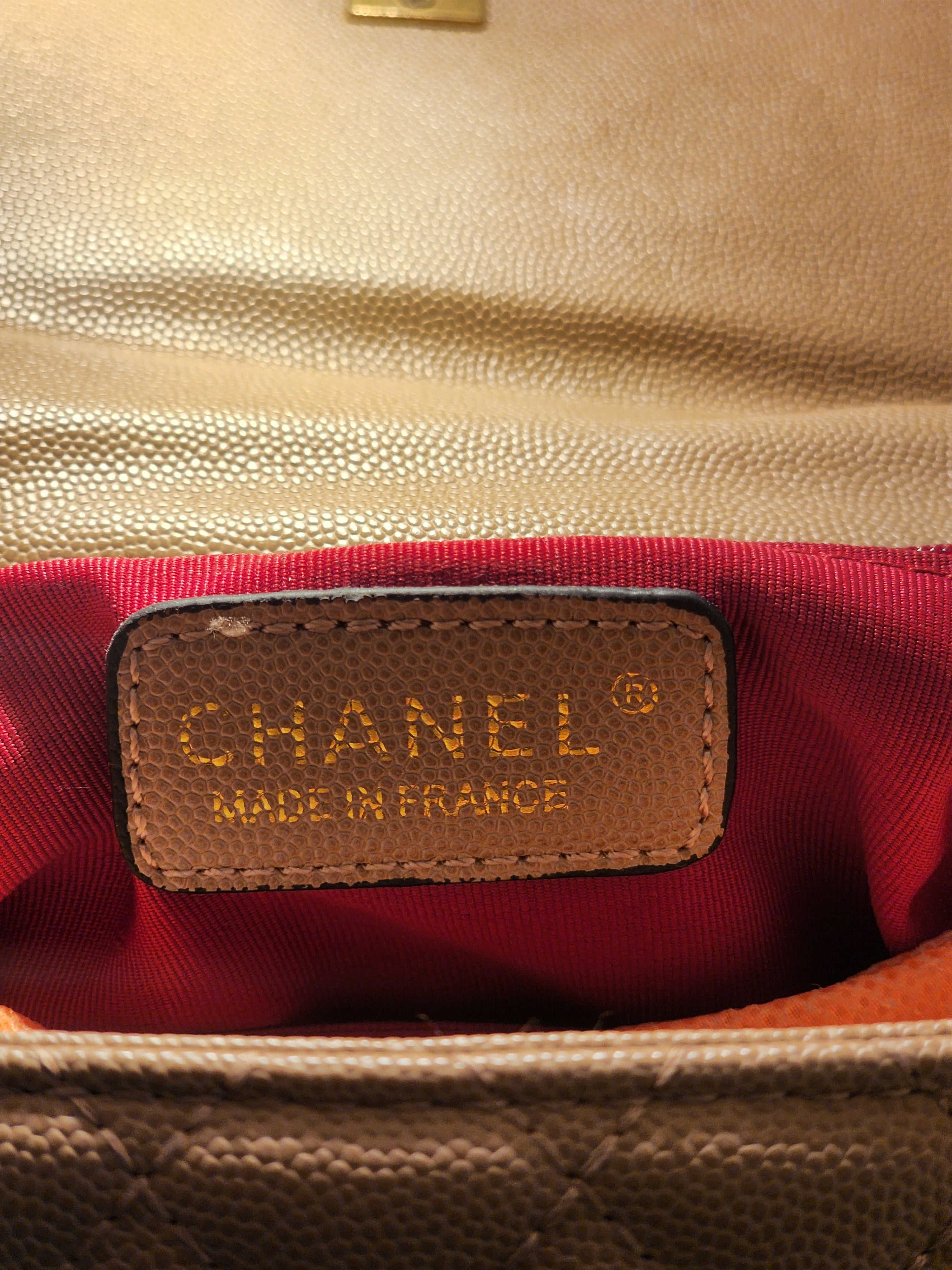 CHANEL BIEGE LIZARD EMBOSSED